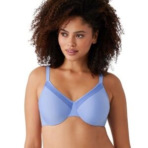 NWT Wacoal Perfect Primer 40C Full Figure Underwire Bra 855213 Blue 124496